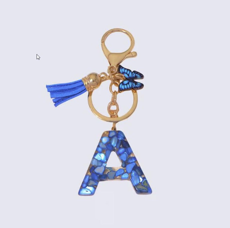 High Quality A-Z Initial keychain Tassel Butterfly (All letters available)