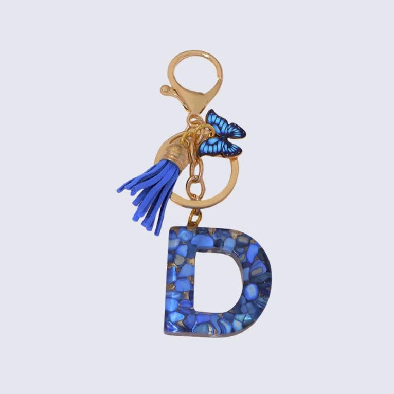 High Quality A-Z Initial keychain Tassel Butterfly (All letters available)