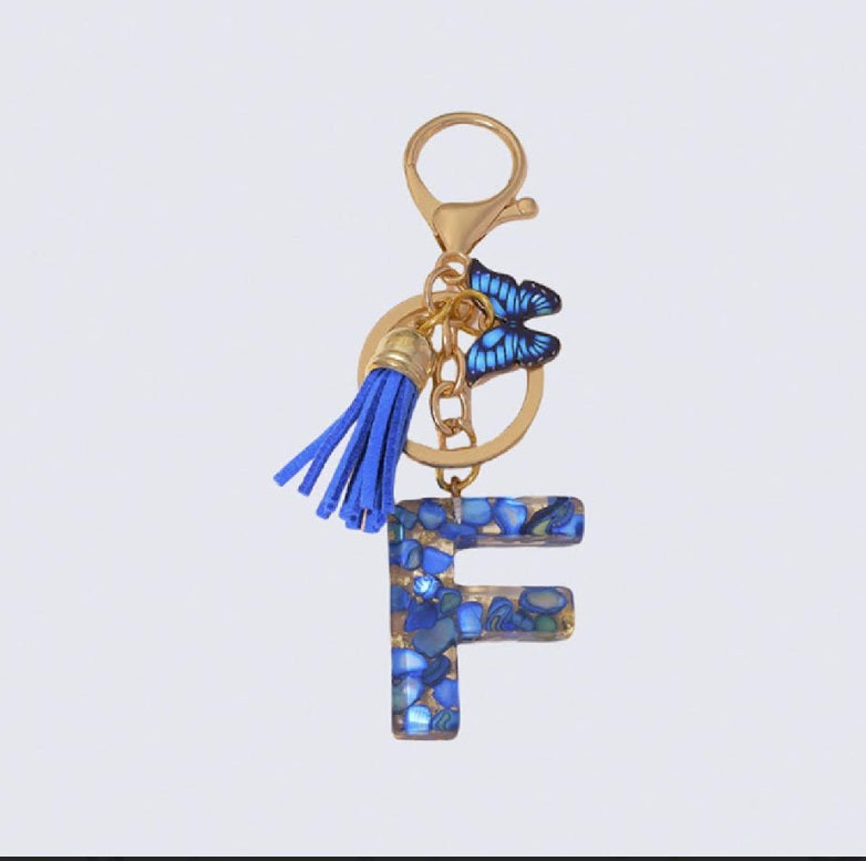 High Quality A-Z Initial keychain Tassel Butterfly (All letters available)