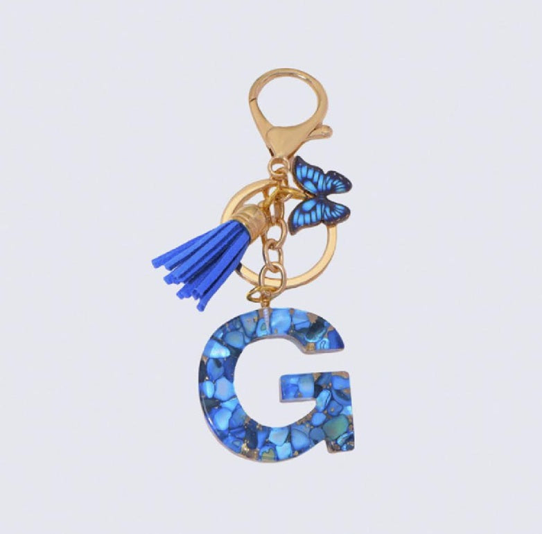 High Quality A-Z Initial keychain Tassel Butterfly (All letters available)