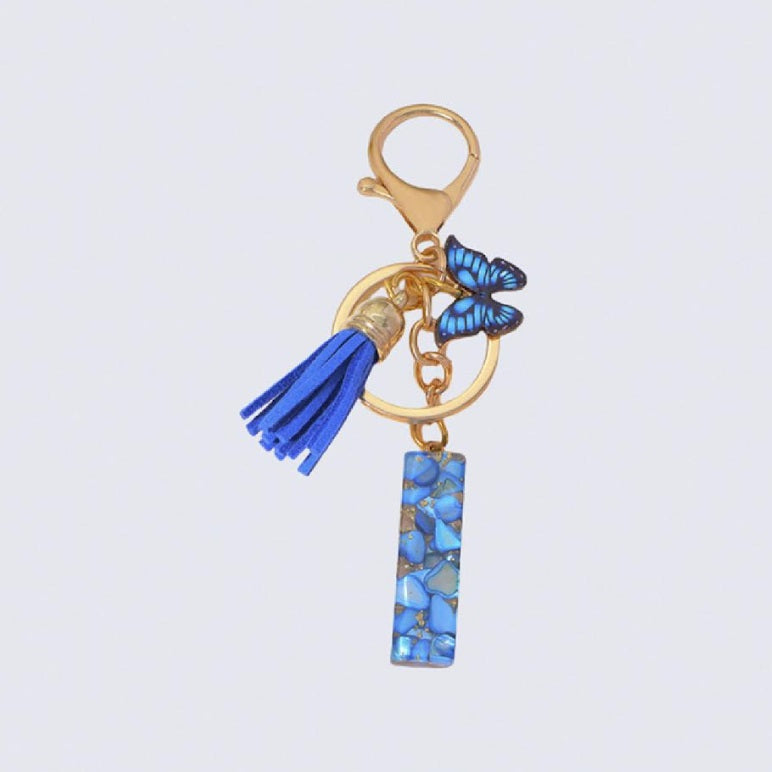 High Quality A-Z Initial keychain Tassel Butterfly (All letters available)