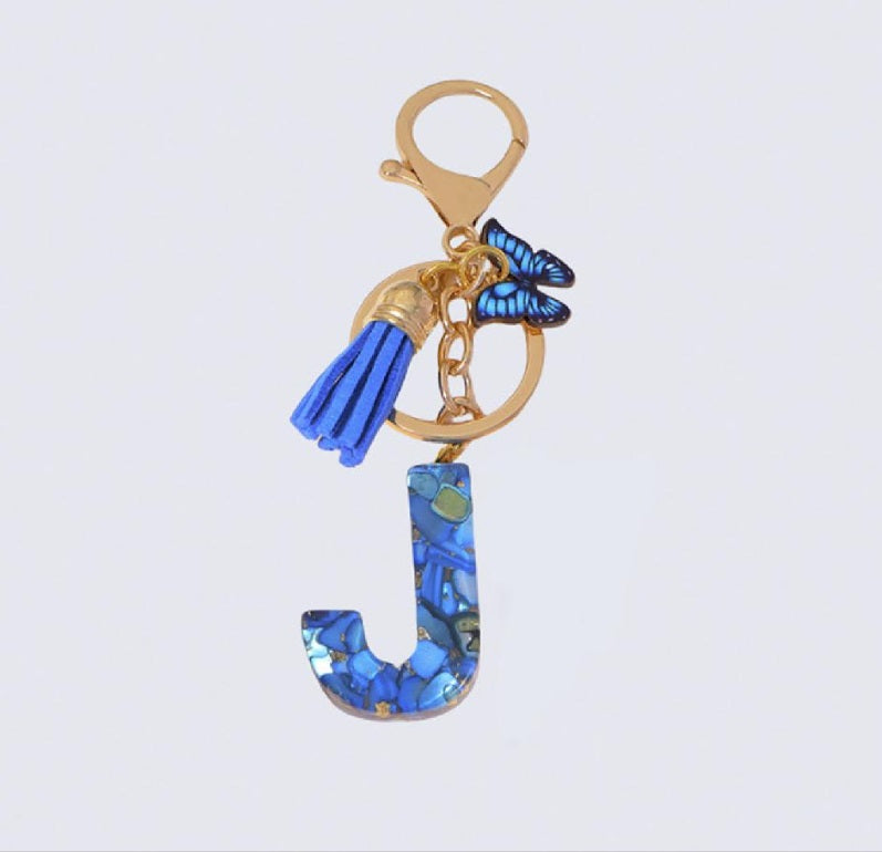High Quality A-Z Initial keychain Tassel Butterfly (All letters available)