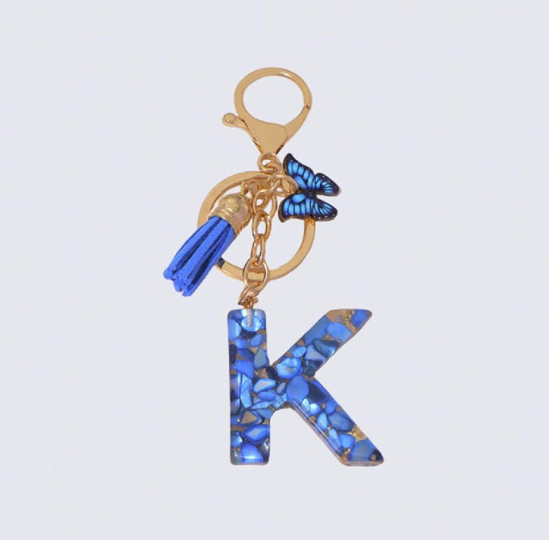 High Quality A-Z Initial keychain Tassel Butterfly (All letters available)