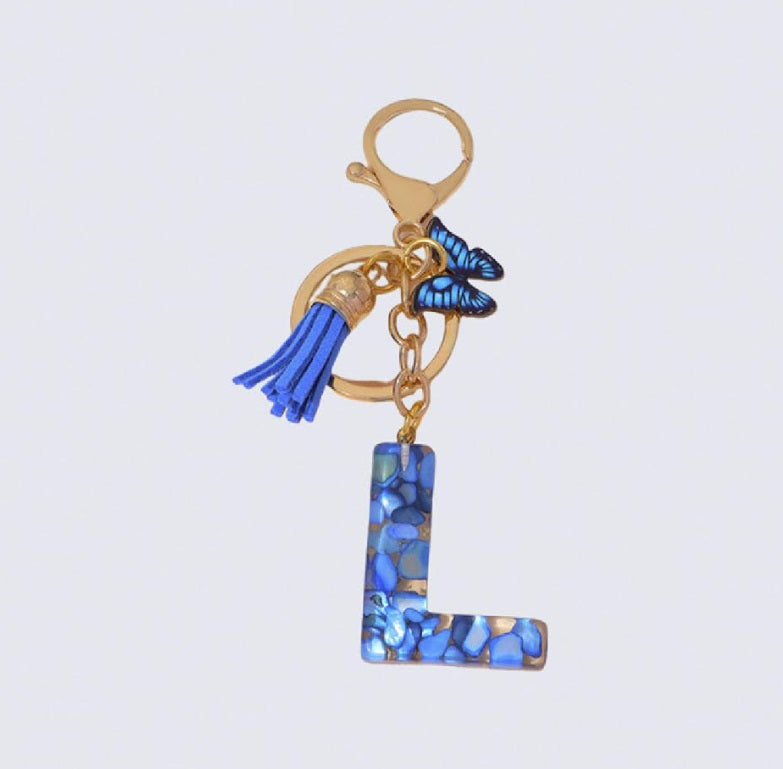 High Quality A-Z Initial keychain Tassel Butterfly (All letters available)