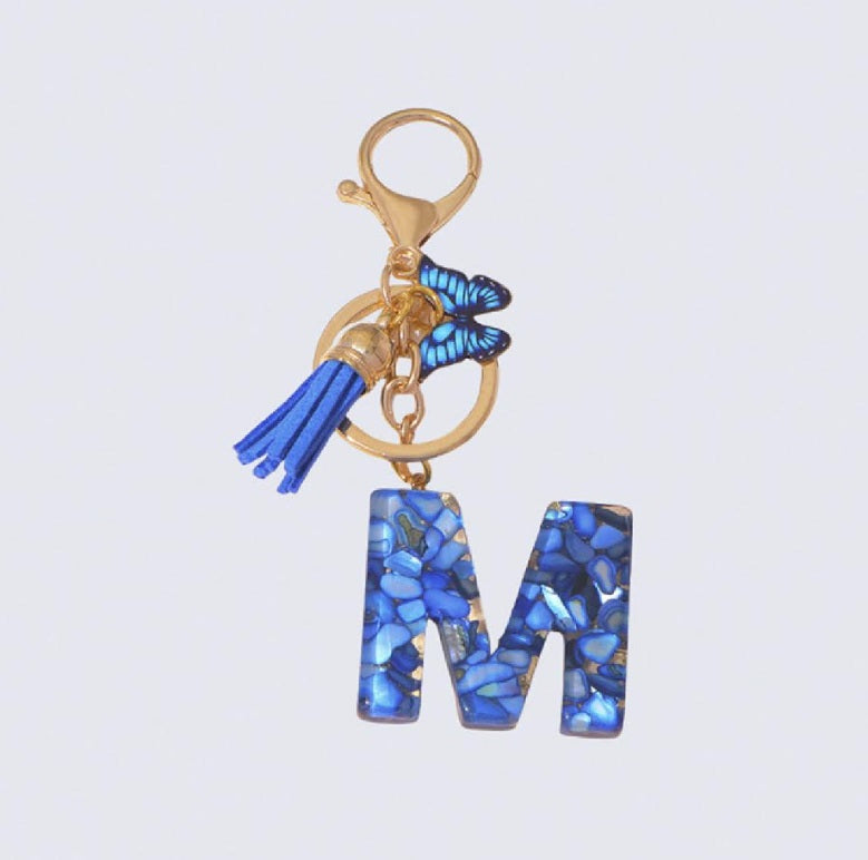 High Quality A-Z Initial keychain Tassel Butterfly (All letters available)