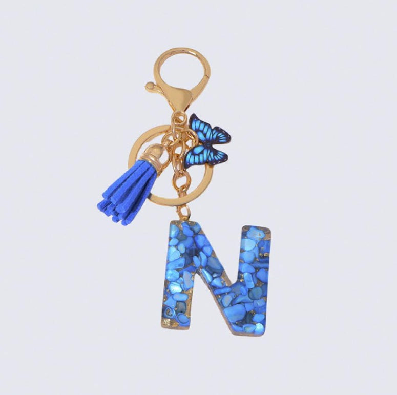 High Quality A-Z Initial keychain Tassel Butterfly (All letters available)