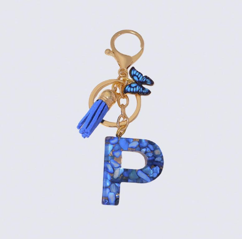 High Quality A-Z Initial keychain Tassel Butterfly (All letters available)