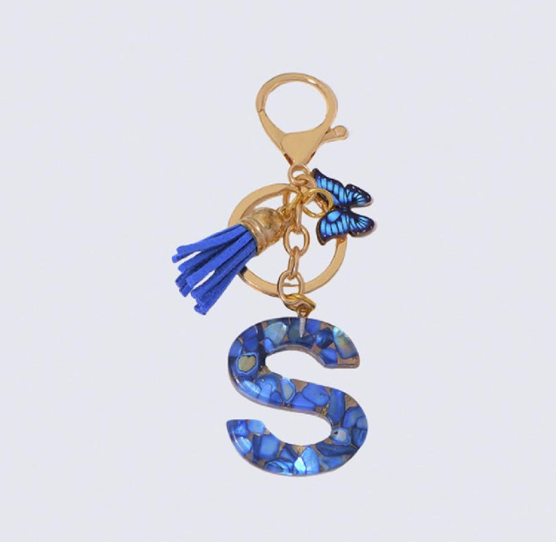 High Quality A-Z Initial keychain Tassel Butterfly (All letters available)
