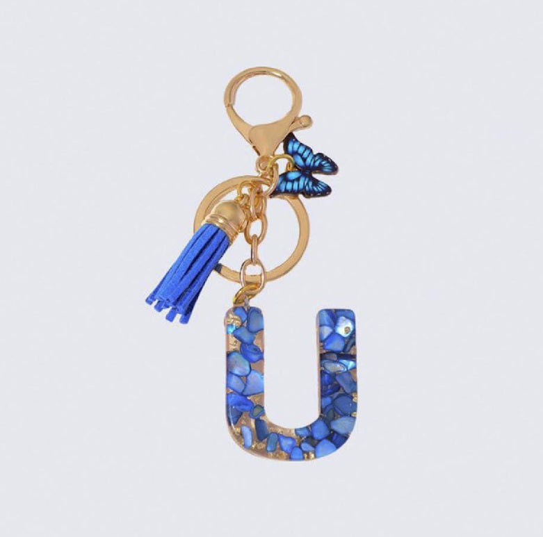 High Quality A-Z Initial keychain Tassel Butterfly (All letters available)