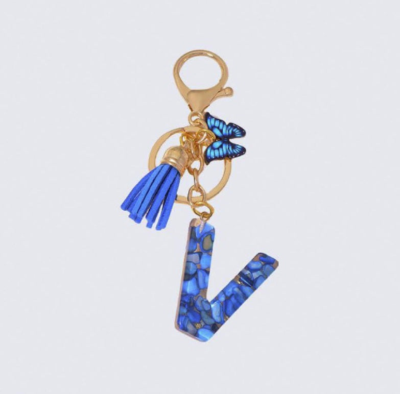 High Quality A-Z Initial keychain Tassel Butterfly (All letters available)