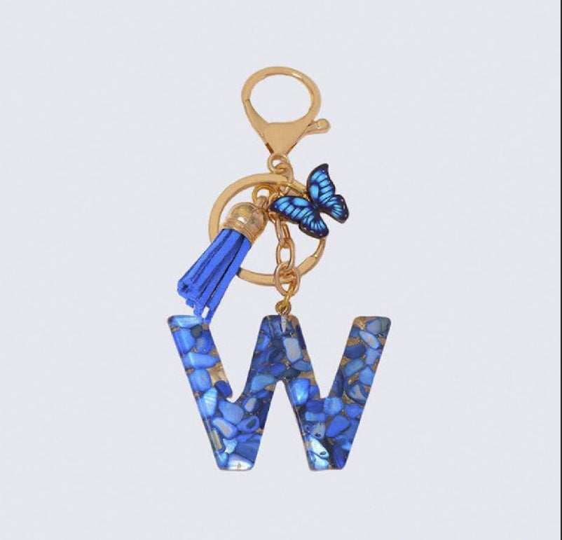 High Quality A-Z Initial keychain Tassel Butterfly (All letters available)