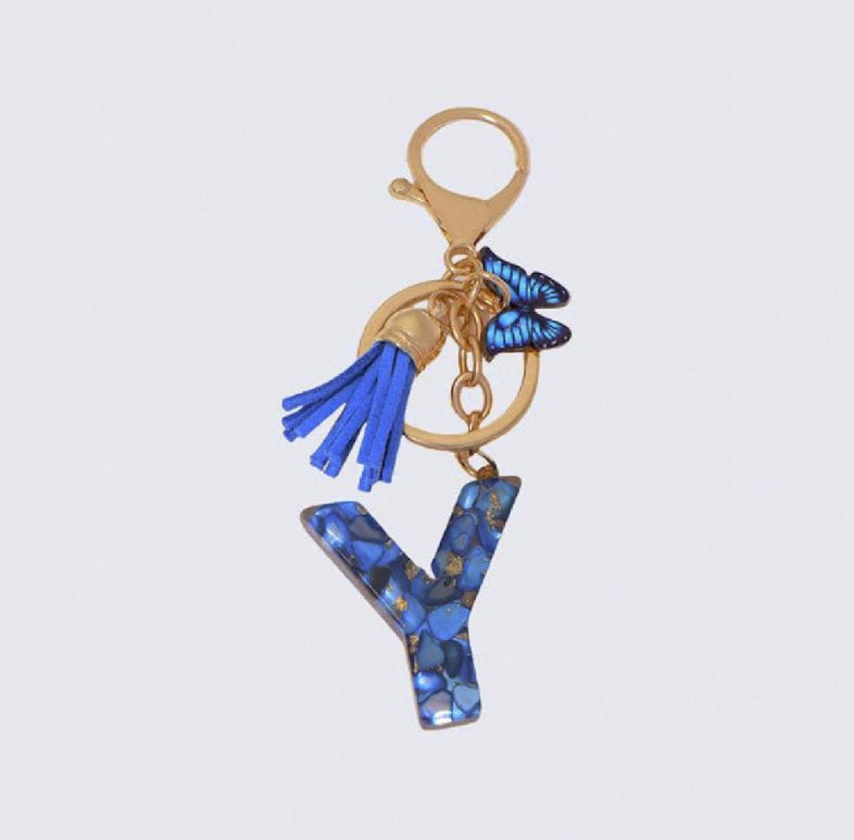 High Quality A-Z Initial keychain Tassel Butterfly (All letters available)