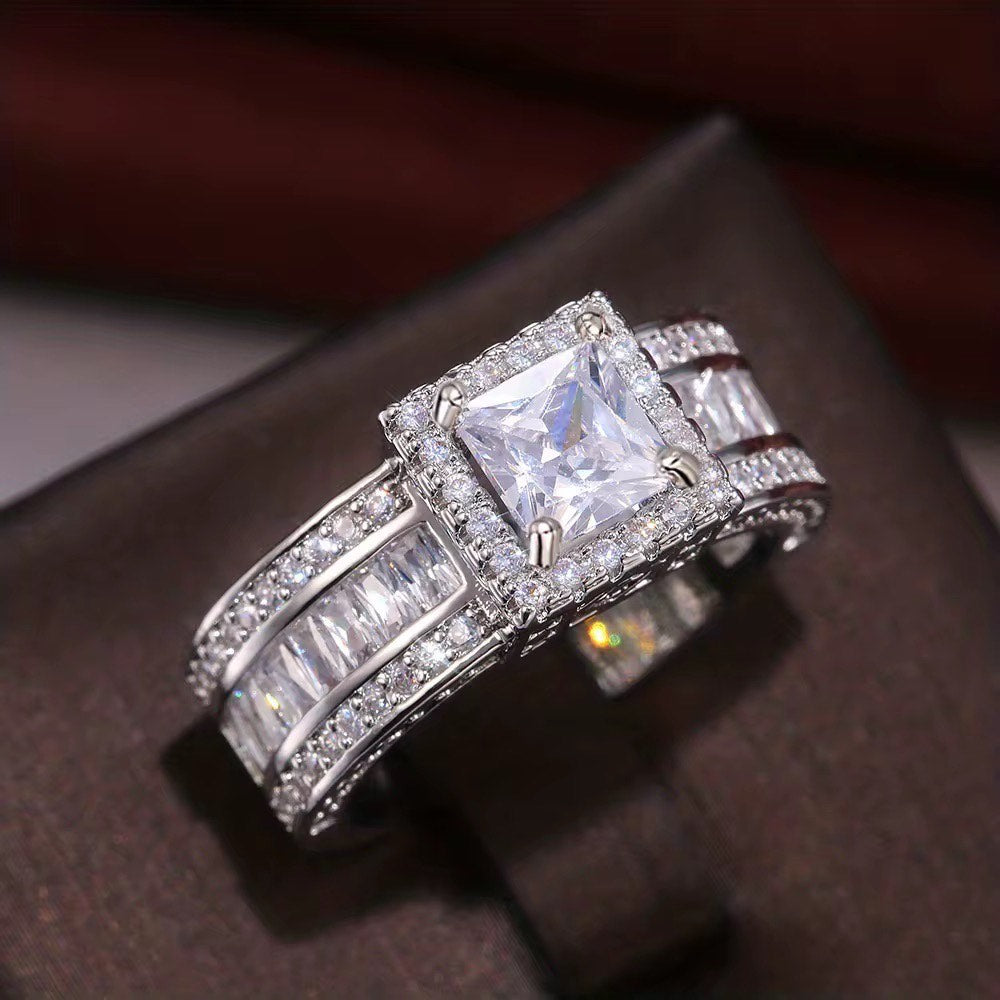 Silver 3A Female Plating Ring size 6 to 10