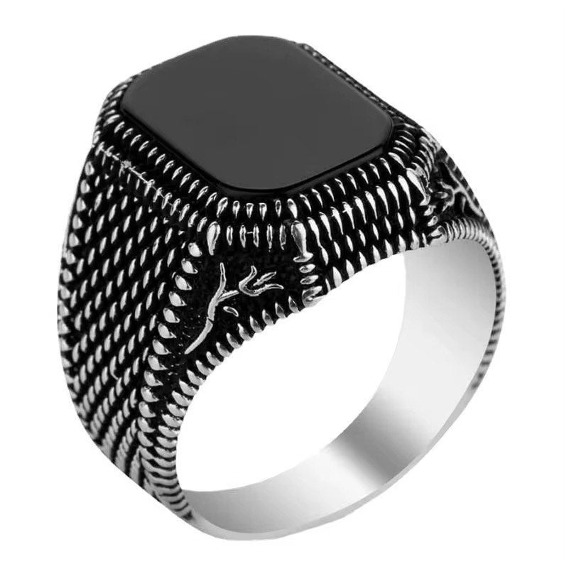 Square Agate Men’s Ring size 6 to 12