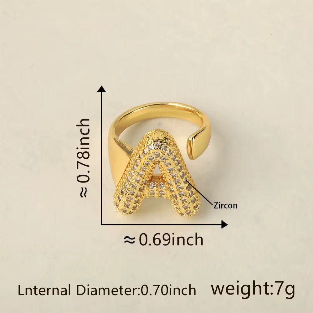 Letter Adjustment Unisex Ring