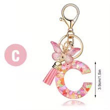 High Quality A-Z Initial keychain Tassel Butterfly (All letters available)