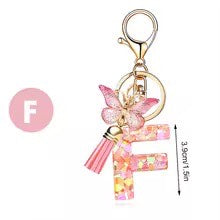 High Quality A-Z Initial keychain Tassel Butterfly (All letters available)