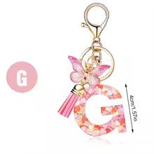High Quality A-Z Initial keychain Tassel Butterfly (All letters available)