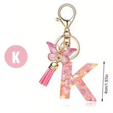 High Quality A-Z Initial keychain Tassel Butterfly (All letters available)