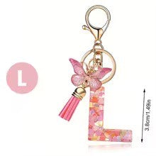 High Quality A-Z Initial keychain Tassel Butterfly (All letters available)