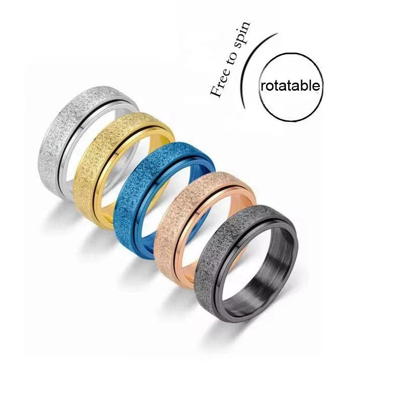 Stainless Steel Anxiety Fidget Ring size 5 to 13