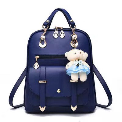 Elegant Ladies Backpack with Bear charm
