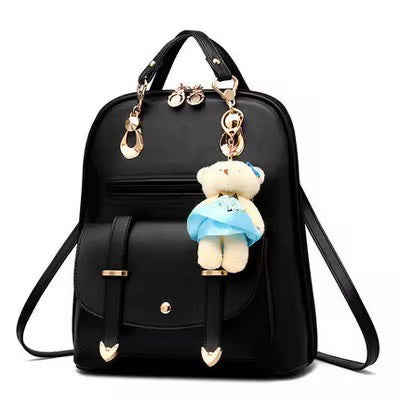 Elegant Ladies Backpack with Bear charm