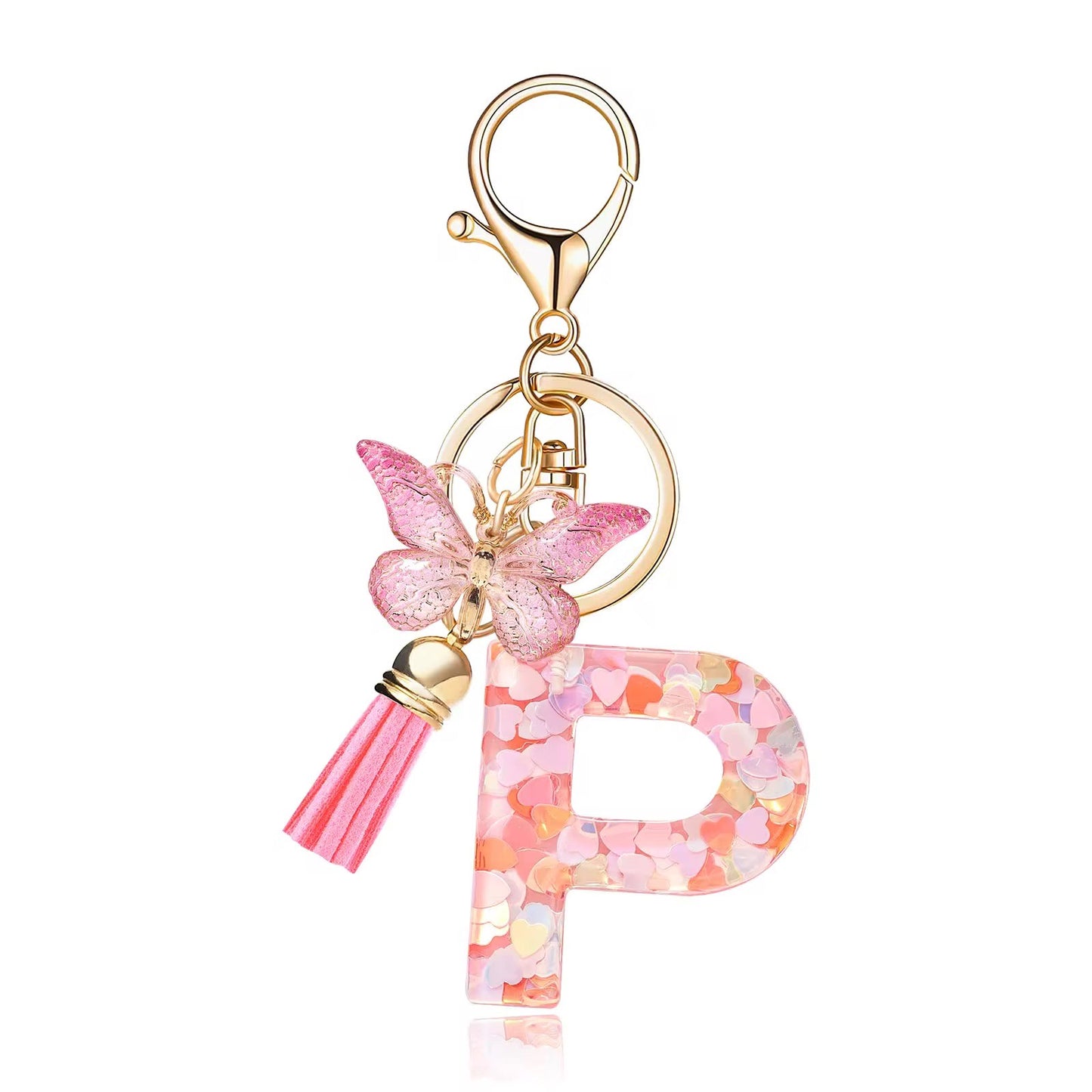 High Quality A-Z Initial keychain Tassel Butterfly (All letters available)