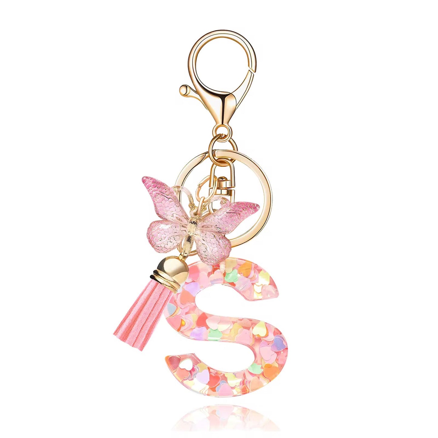 High Quality A-Z Initial keychain Tassel Butterfly (All letters available)