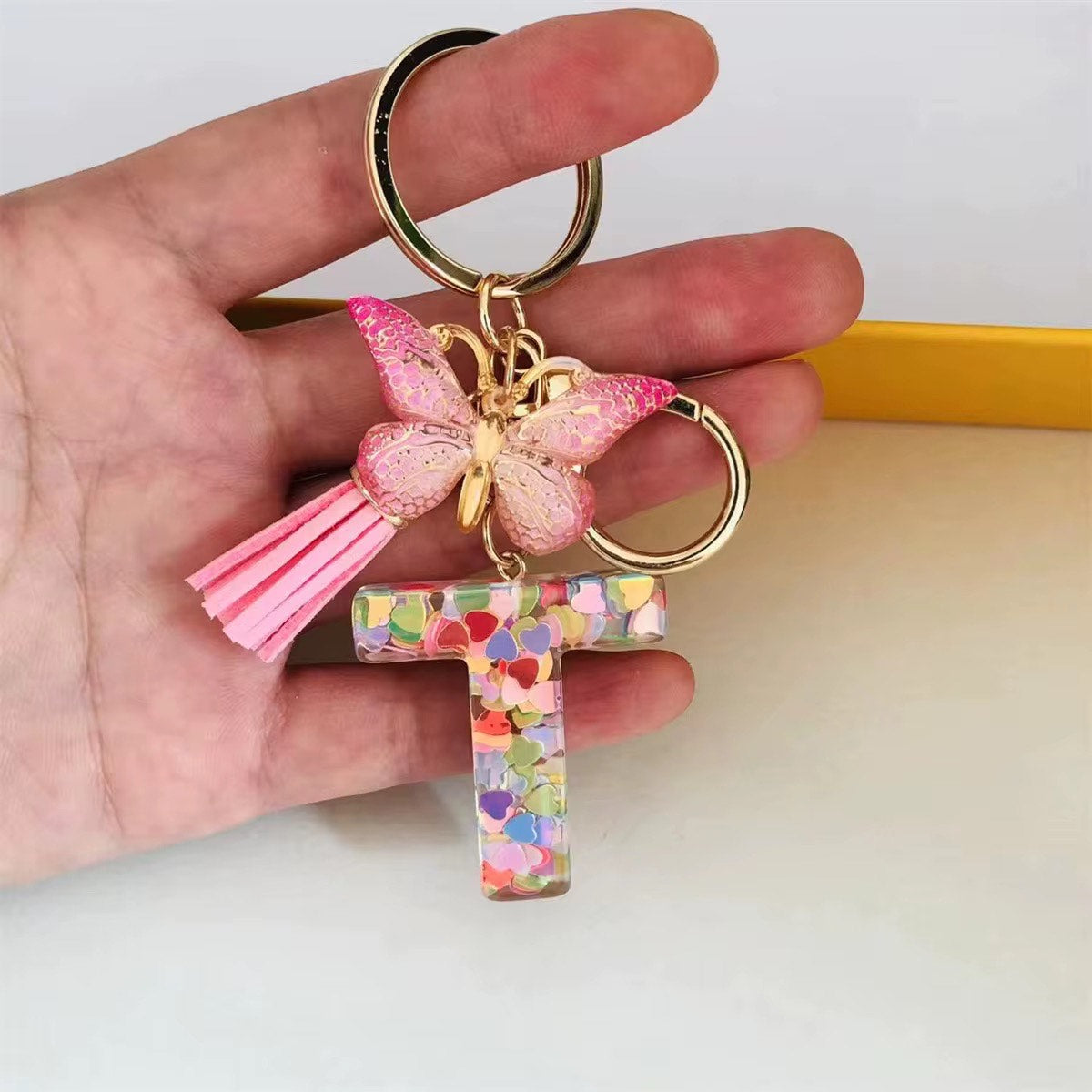 High Quality A-Z Initial keychain Tassel Butterfly (All letters available)