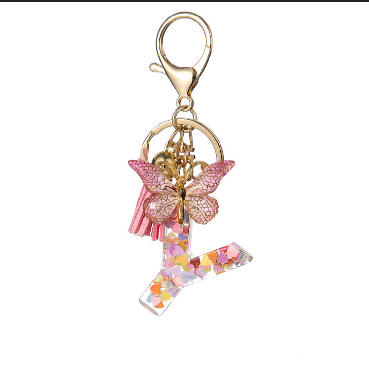 High Quality A-Z Initial keychain Tassel Butterfly (All letters available)