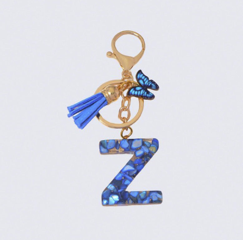 High Quality A-Z Initial keychain Tassel Butterfly (All letters available)