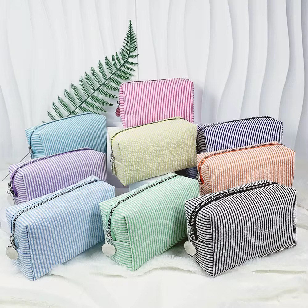 Stripe Make up pouch for women