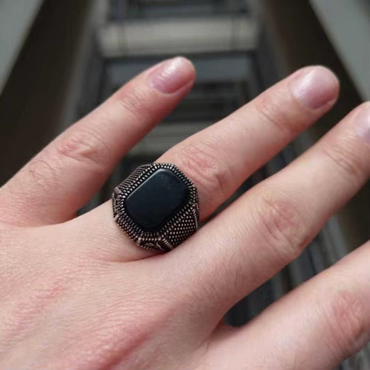 Square Agate Men’s Ring size 6 to 12