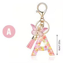 High Quality A-Z Initial keychain Tassel Butterfly (All letters available)