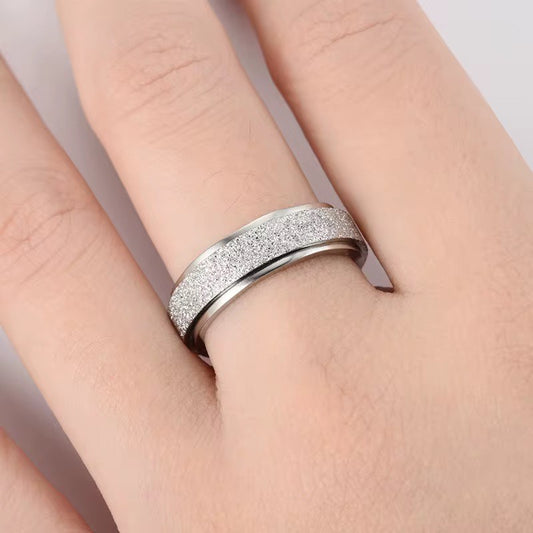 Stainless Steel Anxiety Fidget Ring size 5 to 13